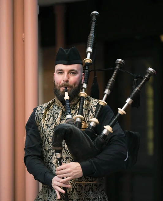 Bagpiper performing in ceremonial attire during Glasgow Kelvin College’s 2025 graduation celebration. Bagpiper performing in ceremonial attire during Glasgow Kelvin College’s 2025 graduation celebration.